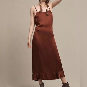 LACAUSA slip dress in crimson size XS